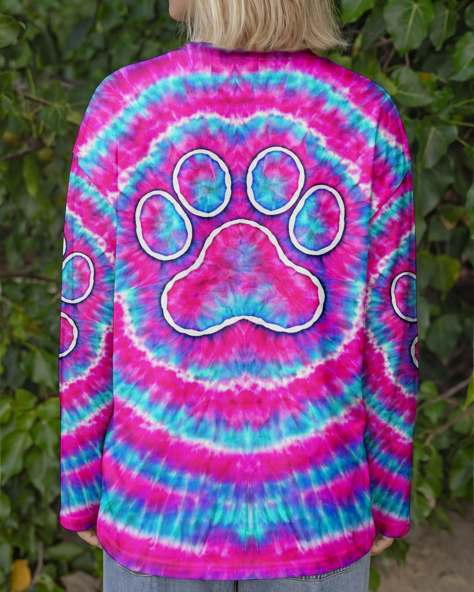 PAW PRINT PINK & BLUE SWIRL ALL OVER PRINT  - TLNT0701262