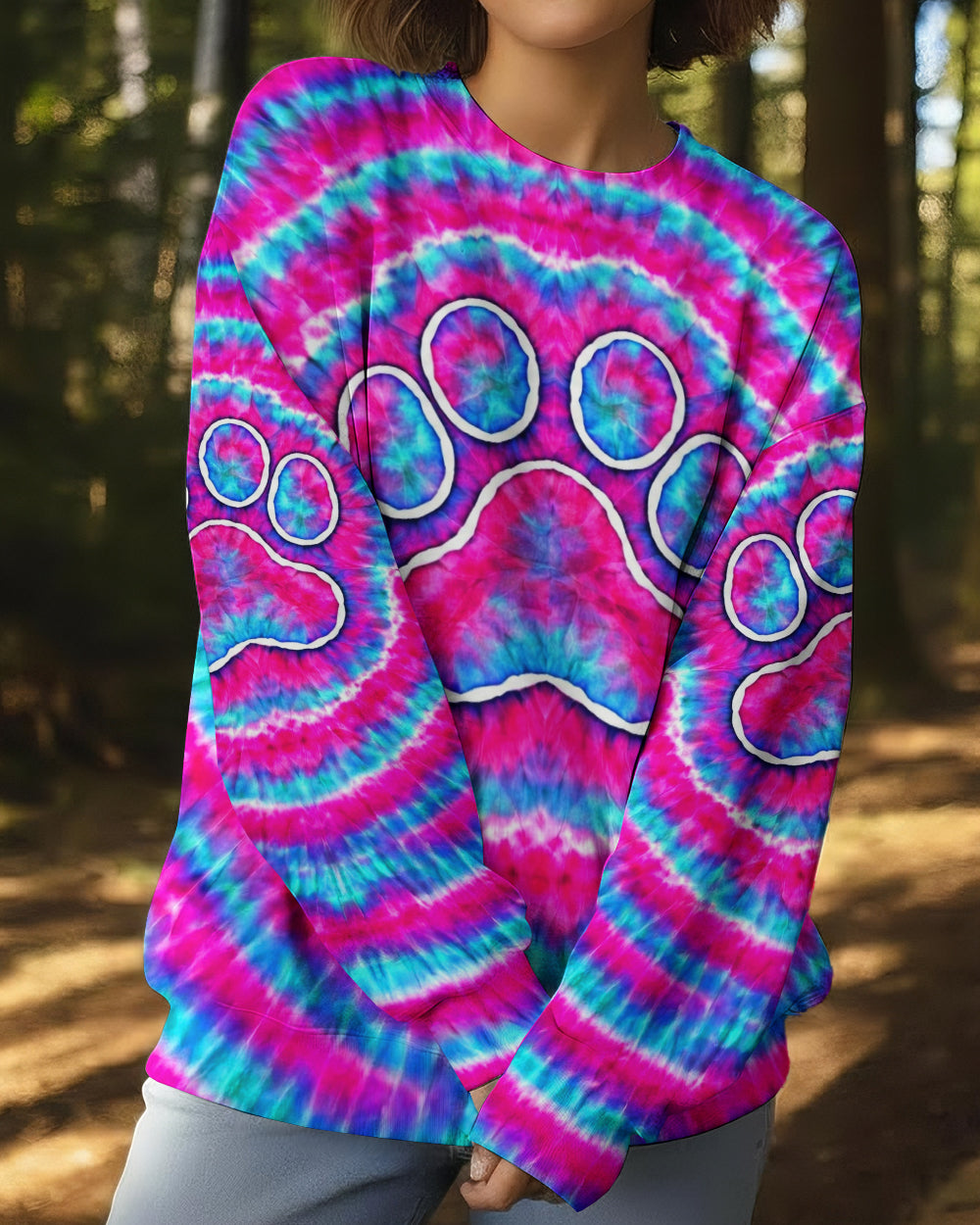 PAW PRINT PINK & BLUE SWIRL ALL OVER PRINT  - TLNT0701262