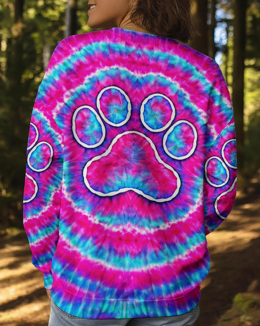 PAW PRINT PINK & BLUE SWIRL ALL OVER PRINT  - TLNT0701262