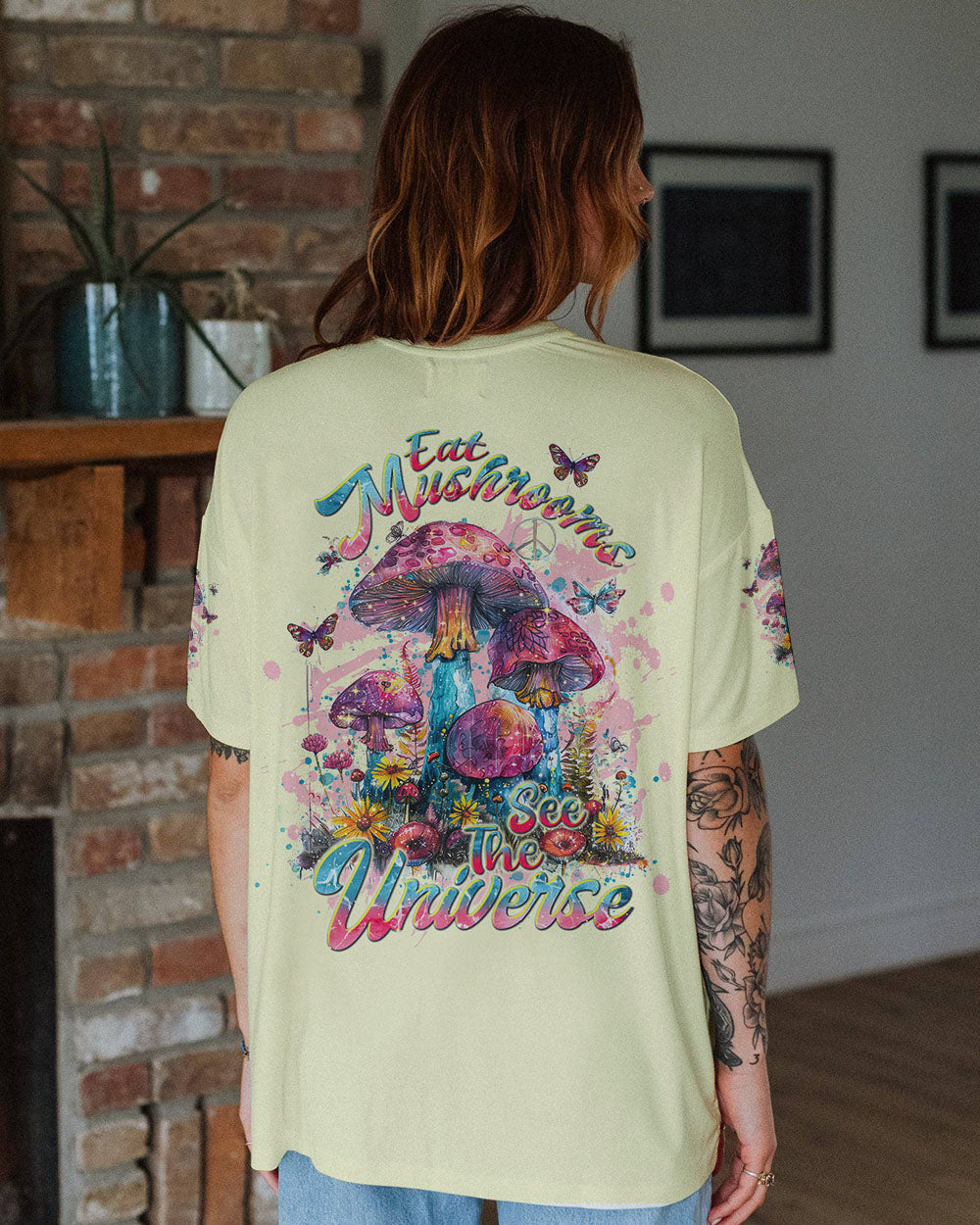 EAT MUSHROOMS SEE THE UNIVERSE ALL OVER PRINT - TLNT0803245