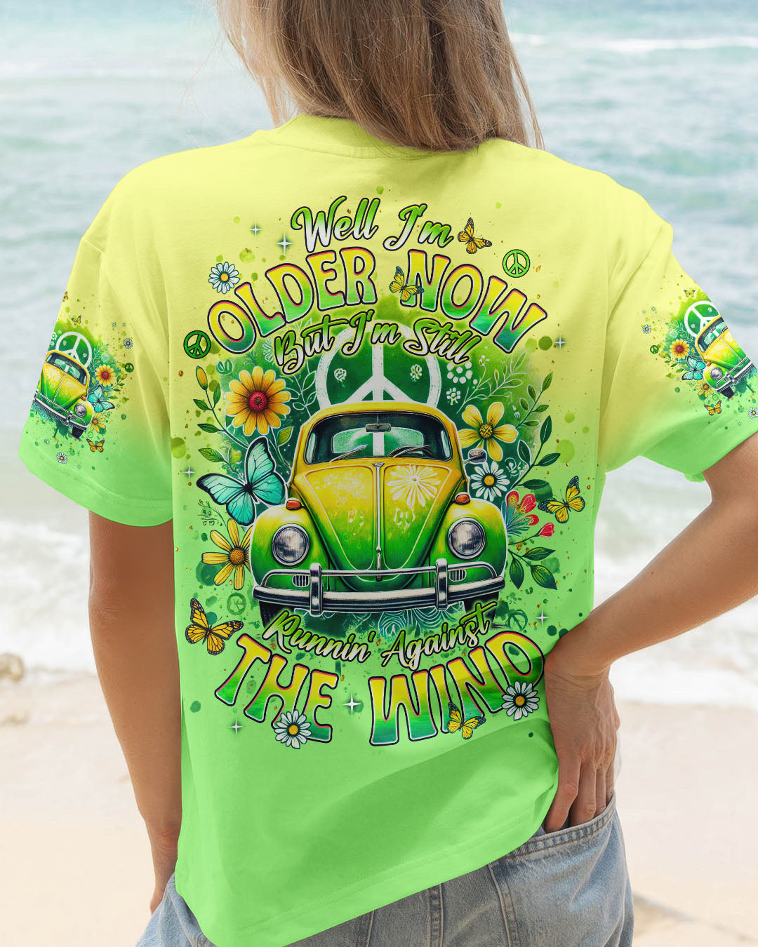 RUNNING AGAINST THE WIND CAR FLOWER ALL OVER PRINT  - TLNT0904255