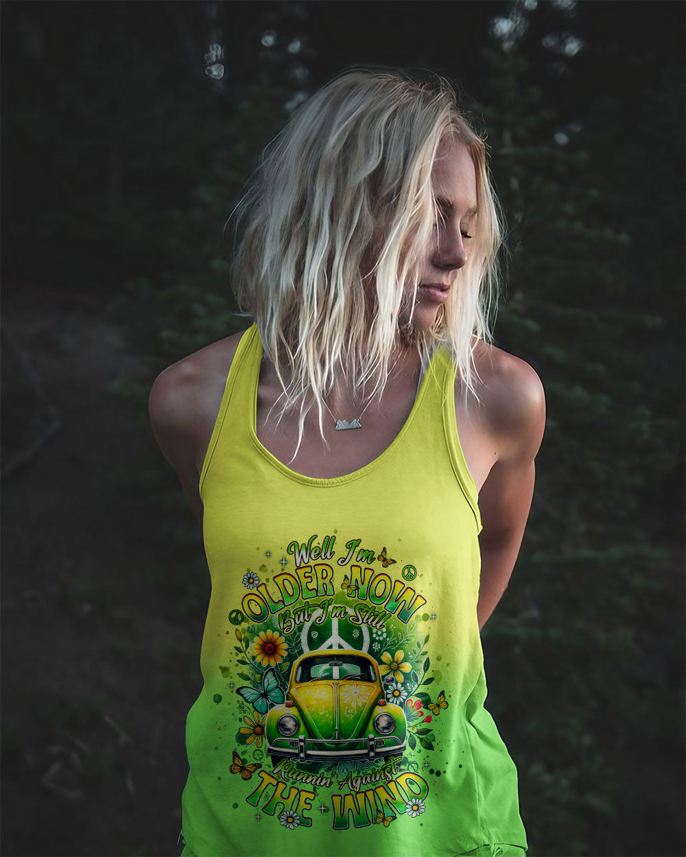 RUNNING AGAINST THE WIND CAR FLOWER ALL OVER PRINT  - TLNT0904255