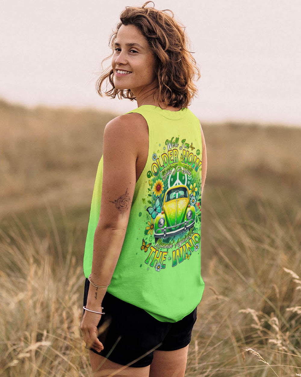 RUNNING AGAINST THE WIND CAR FLOWER ALL OVER PRINT  - TLNT0904255