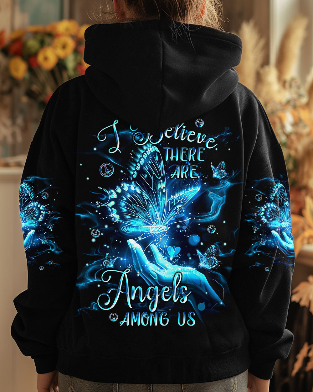 I BELIEVE THERE ARE ANGELS AMONG US BUTTERFLY ALL OVER PRINT - TLNT0910243