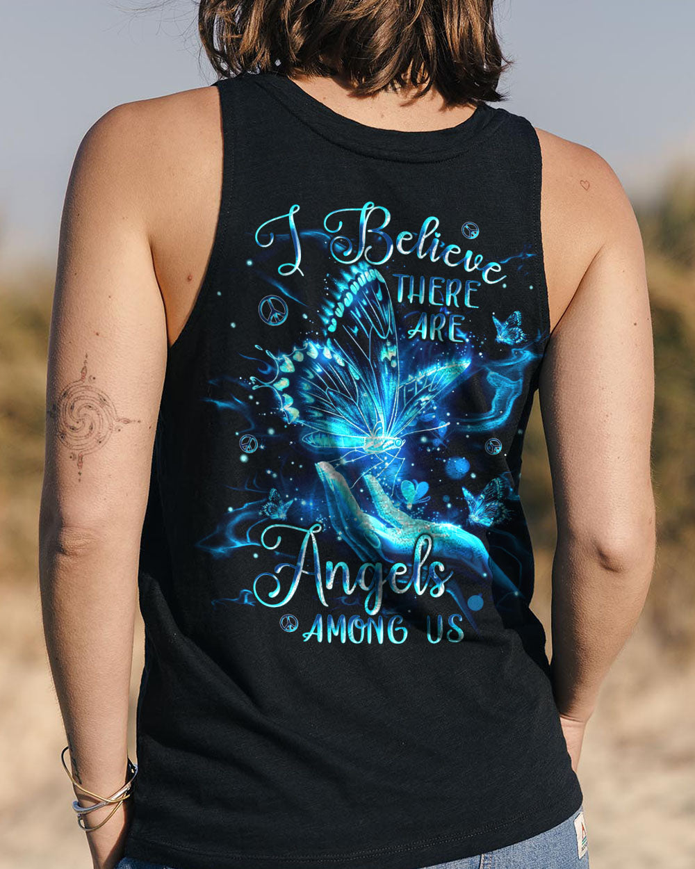 I BELIEVE THERE ARE ANGELS AMONG US BUTTERFLY ALL OVER PRINT - TLNT0910243