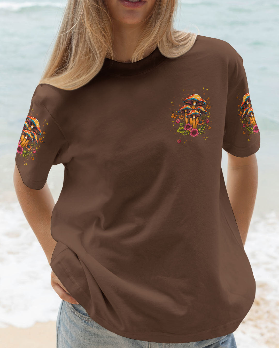 EAT MUSHROOMS SEE THE UNIVERSE ALL OVER PRINT - TLNT0910252