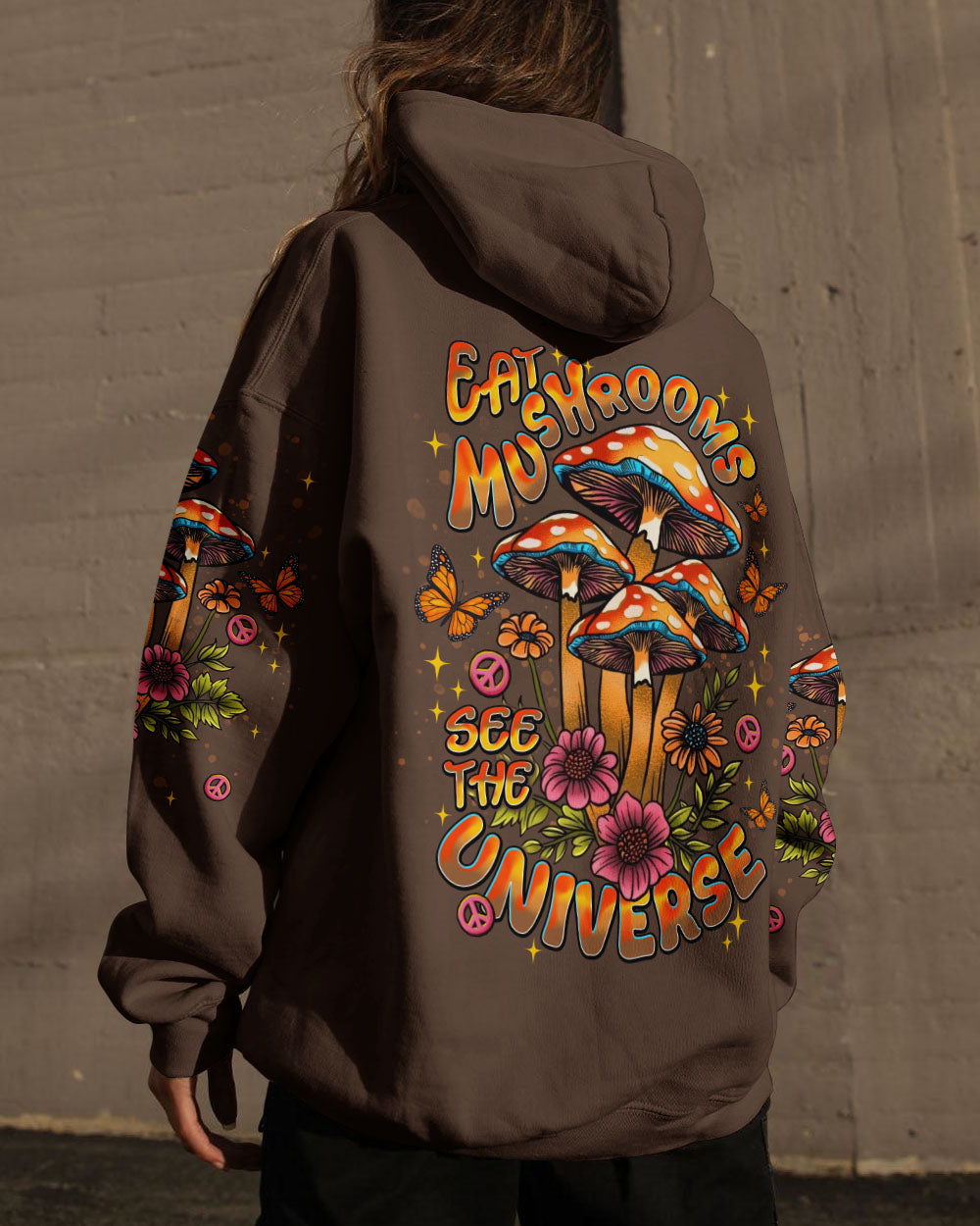 EAT MUSHROOMS SEE THE UNIVERSE ALL OVER PRINT - TLNT0910252