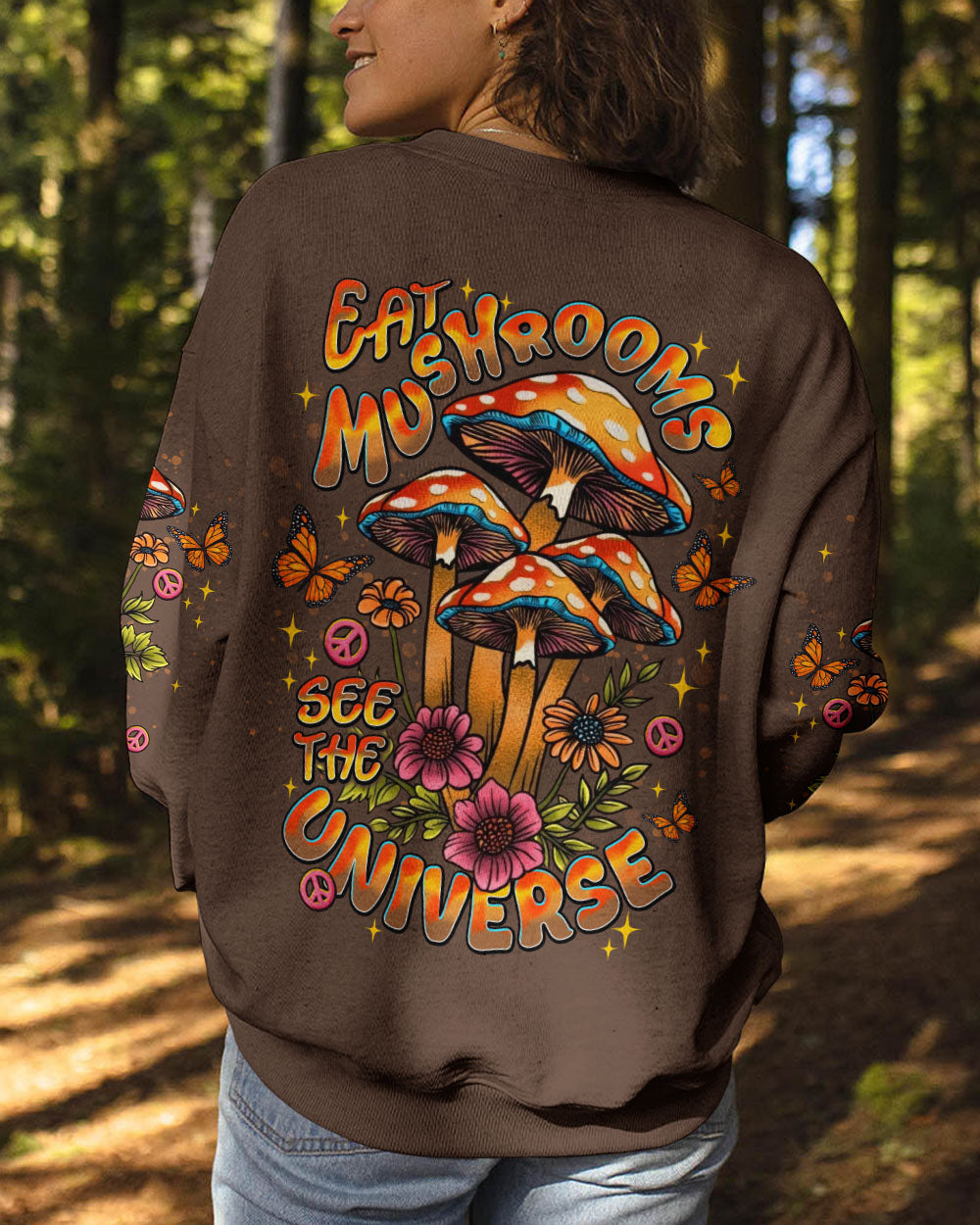 EAT MUSHROOMS SEE THE UNIVERSE ALL OVER PRINT - TLNT0910252