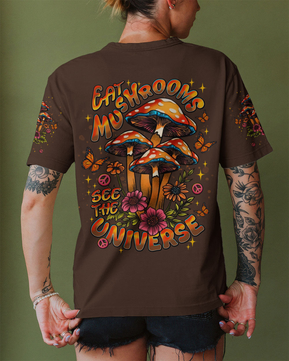 EAT MUSHROOMS SEE THE UNIVERSE ALL OVER PRINT - TLNT0910252