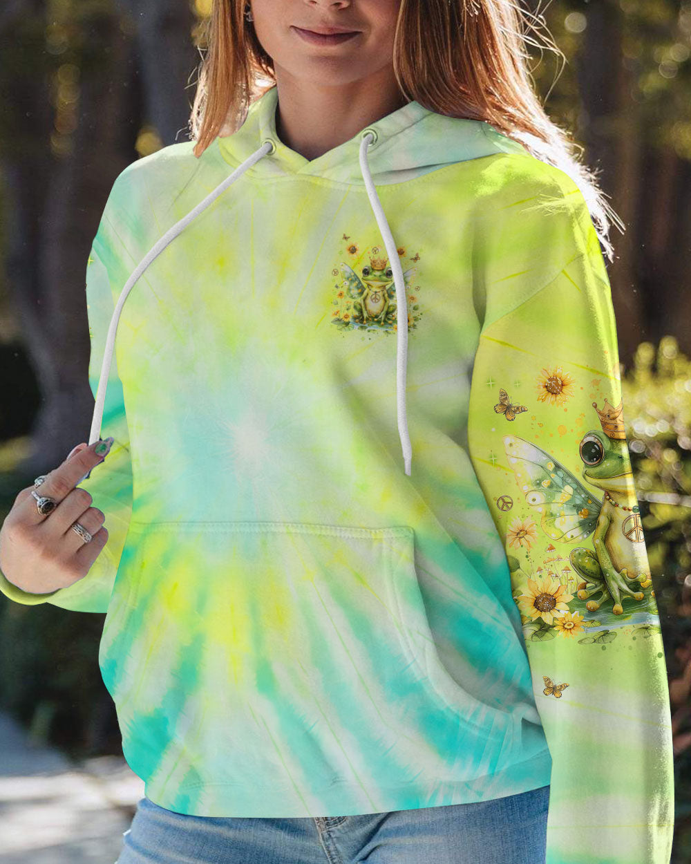 BE YOU THE WORLD WILL ADJUST FROG TIE DYE ALL OVER PRINT - TLNT1007243
