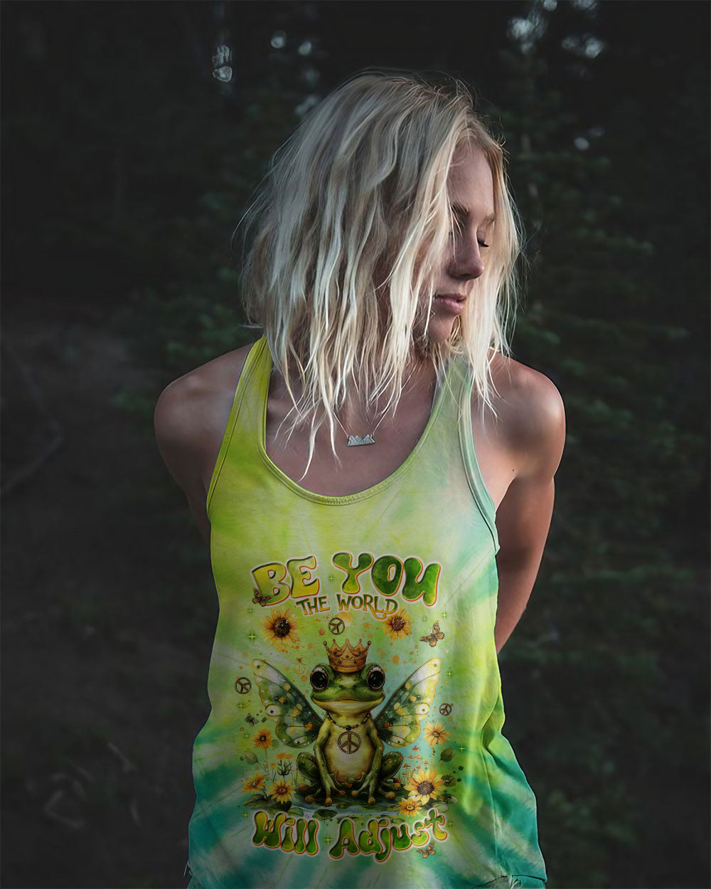 BE YOU THE WORLD WILL ADJUST FROG TIE DYE ALL OVER PRINT - TLNT1007243