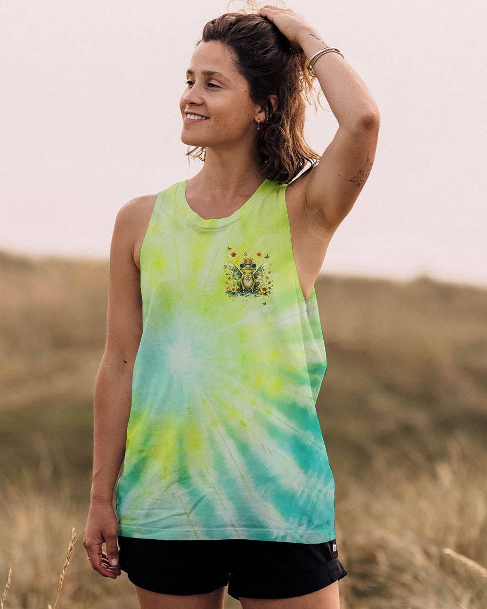 BE YOU THE WORLD WILL ADJUST FROG TIE DYE ALL OVER PRINT - TLNT1007243