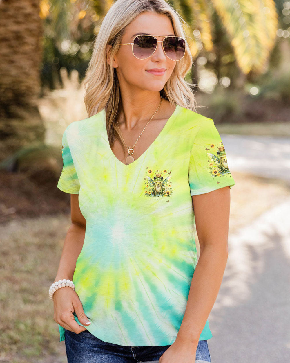 BE YOU THE WORLD WILL ADJUST FROG TIE DYE ALL OVER PRINT - TLNT1007243
