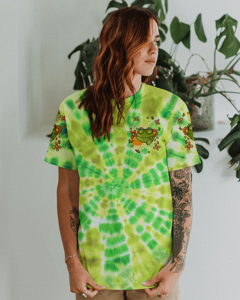 JUST A GIRL WHO LOVES FROGS TIE DYE ALL OVER PRINT - TLNT1008245
