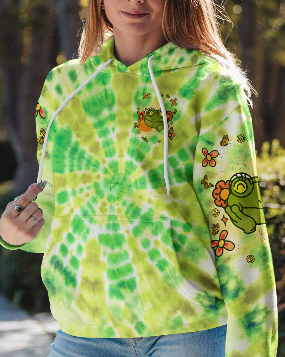 JUST A GIRL WHO LOVES FROGS TIE DYE ALL OVER PRINT - TLNT1008245