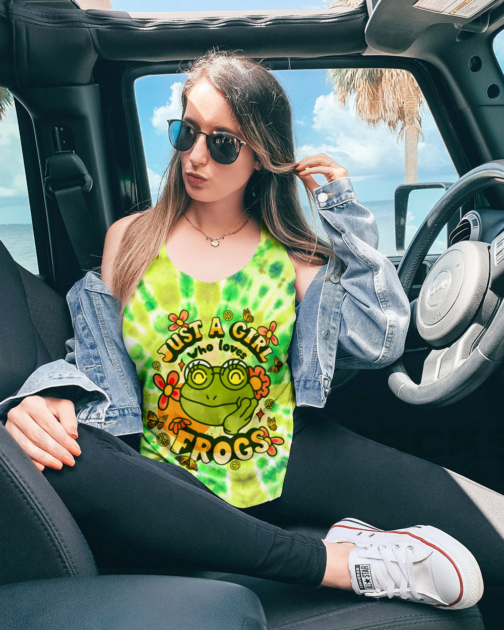 JUST A GIRL WHO LOVES FROGS TIE DYE ALL OVER PRINT - TLNT1008245