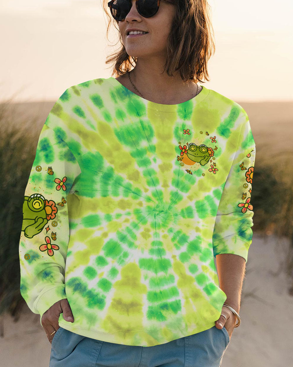 JUST A GIRL WHO LOVES FROGS TIE DYE ALL OVER PRINT - TLNT1008245