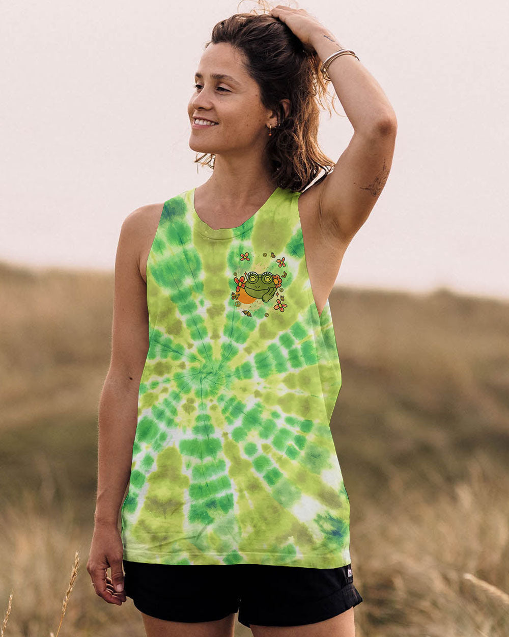 JUST A GIRL WHO LOVES FROGS TIE DYE ALL OVER PRINT - TLNT1008245