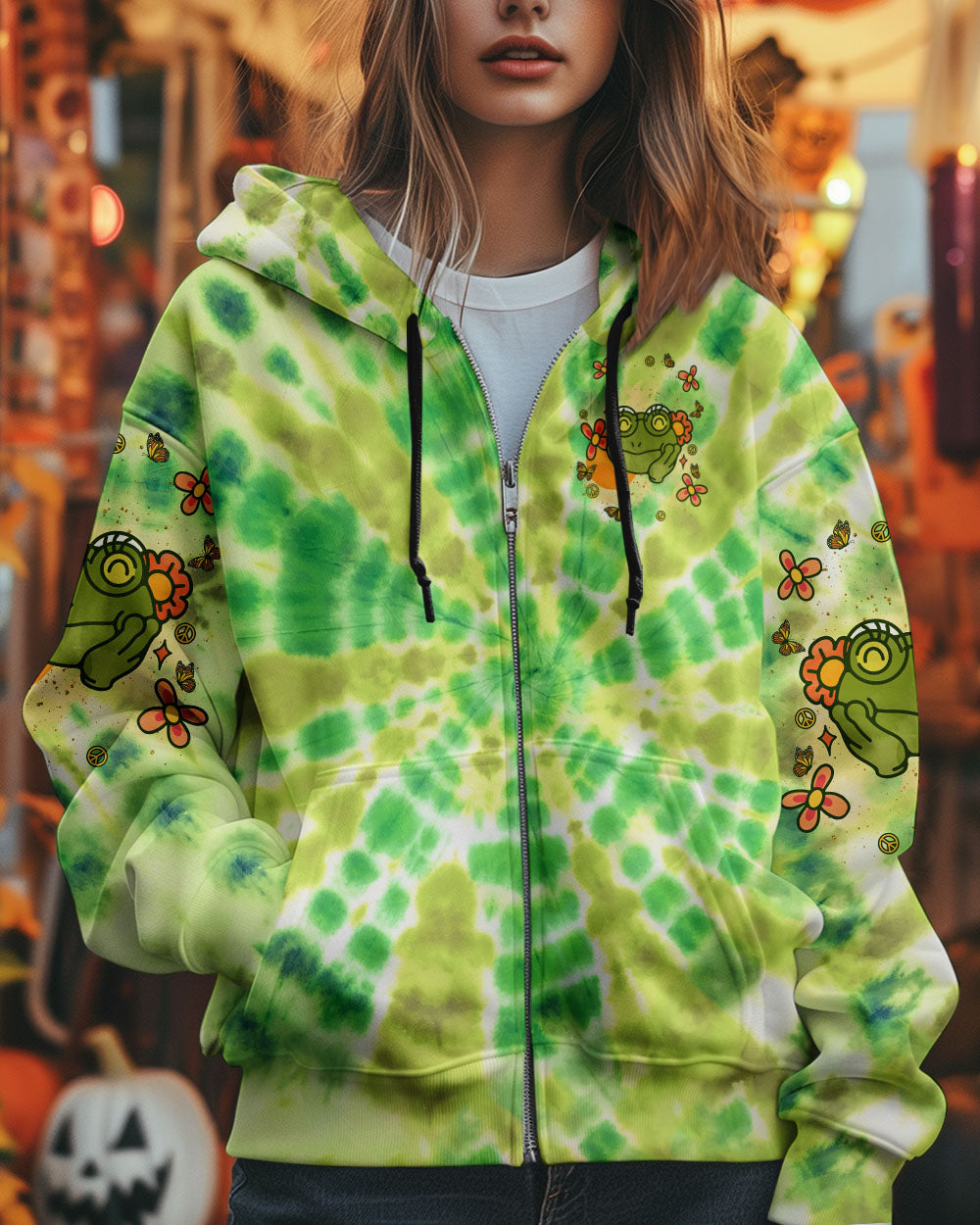 JUST A GIRL WHO LOVES FROGS TIE DYE ALL OVER PRINT - TLNT1008245