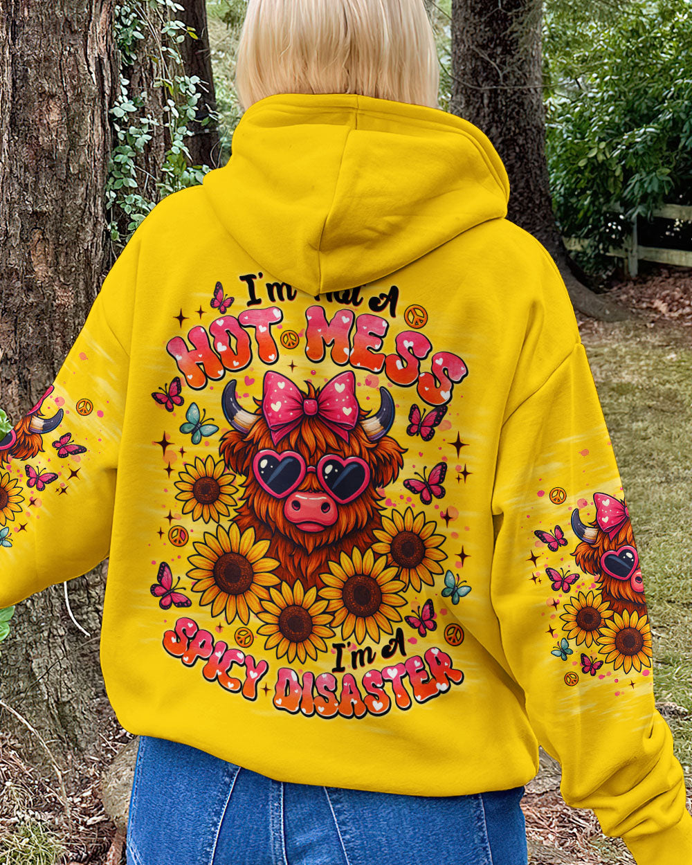 I'M NOT A HOT MESS COW SUNFLOWER ALL OVER PRINT - TLNT1010251