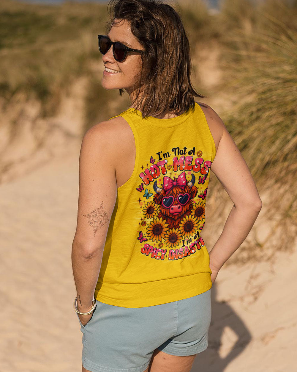 I'M NOT A HOT MESS COW SUNFLOWER ALL OVER PRINT - TLNT1010251