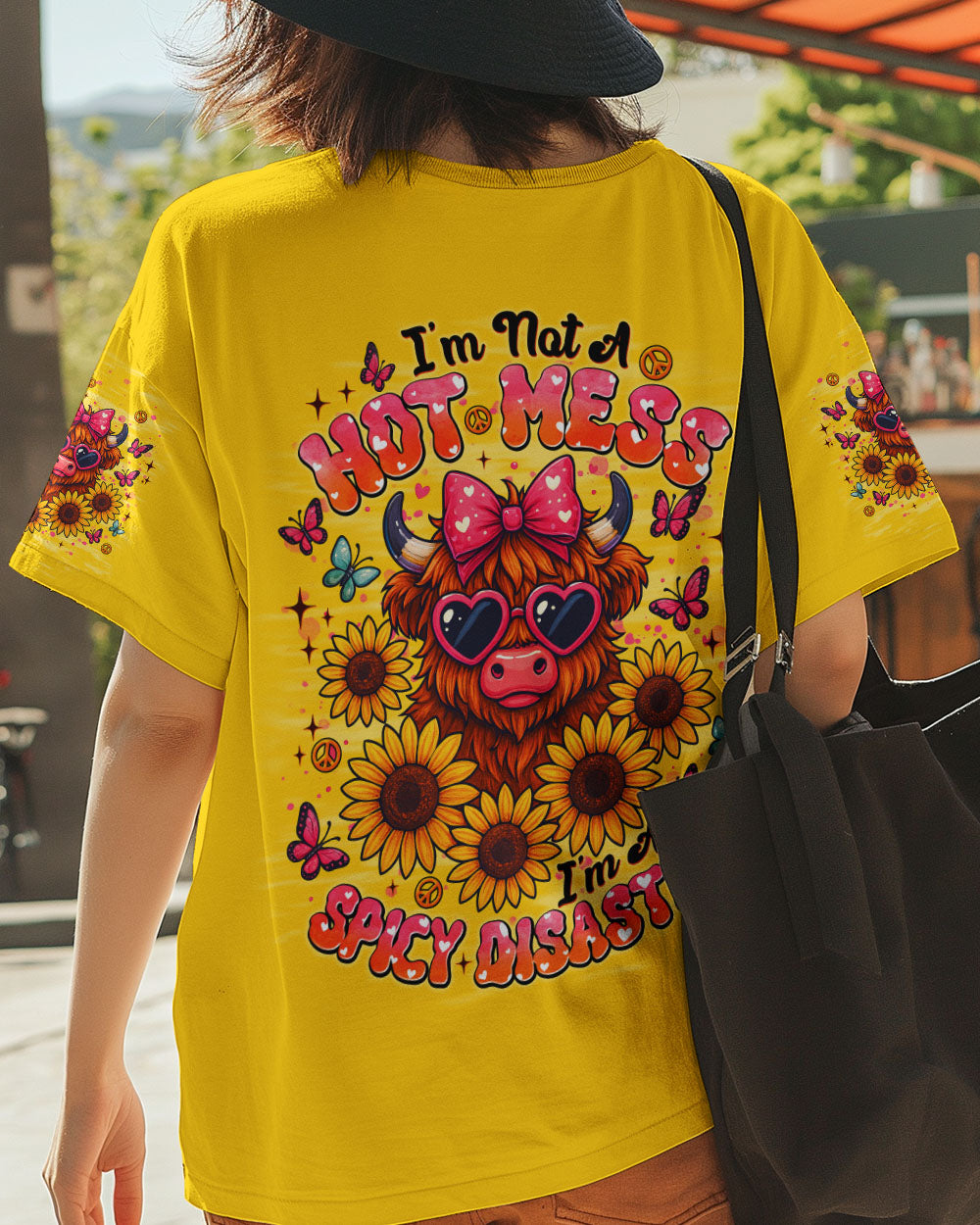 I'M NOT A HOT MESS COW SUNFLOWER ALL OVER PRINT - TLNT1010251
