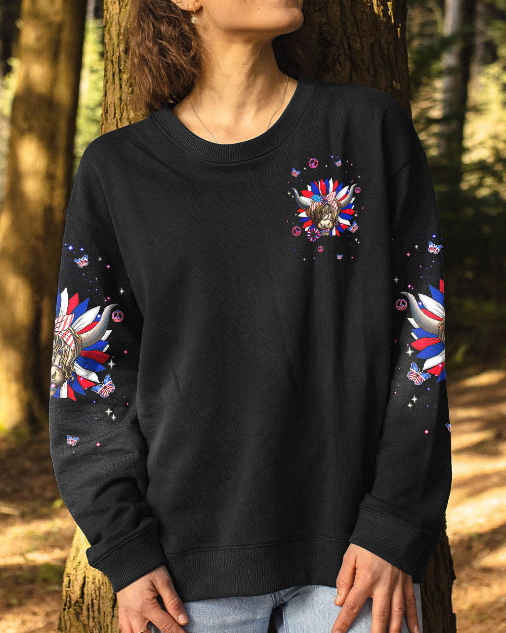 PEACE LOVE AMERICA COW ALL OVER PRINT - TLNT1106242