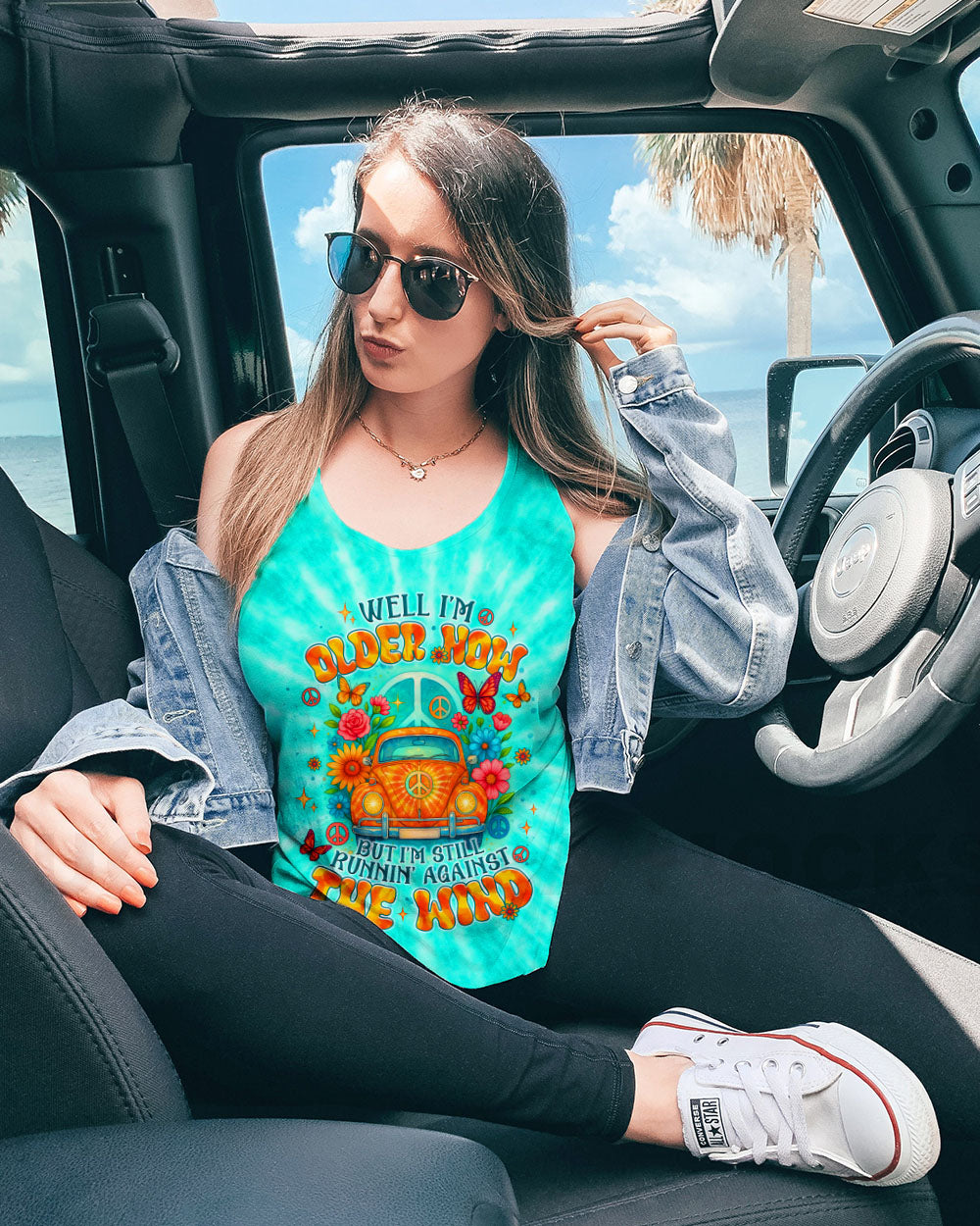 RUNNING AGAINST THE WIND CAR TIE DYE  ALL OVER PRINT - TLNT1106252