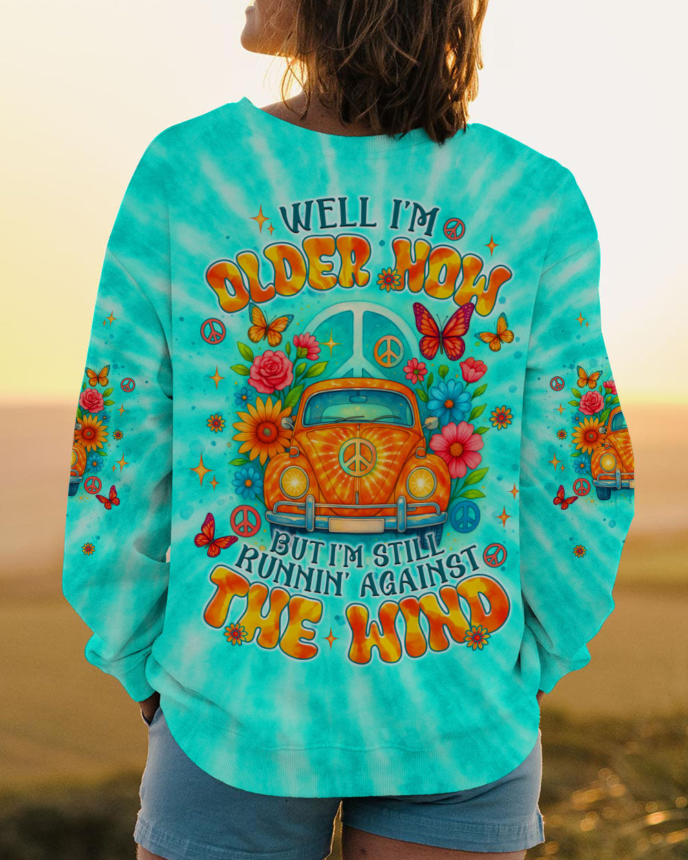 RUNNING AGAINST THE WIND CAR TIE DYE  ALL OVER PRINT - TLNT1106252