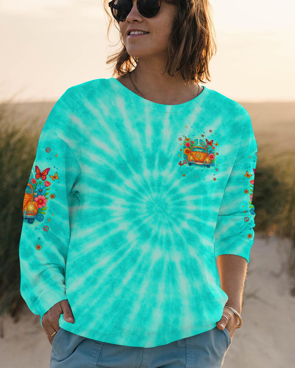 RUNNING AGAINST THE WIND CAR TIE DYE  ALL OVER PRINT - TLNT1106252