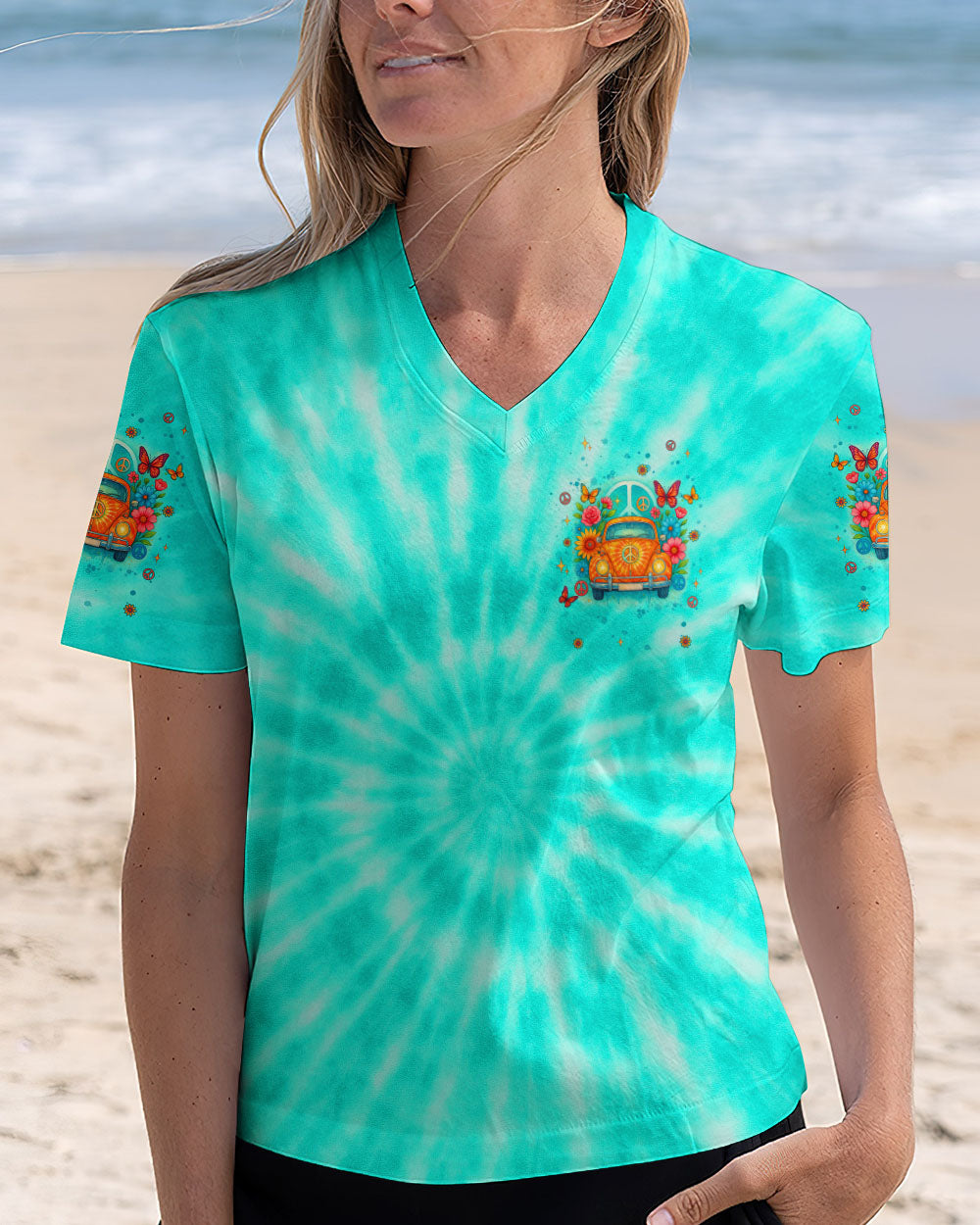 RUNNING AGAINST THE WIND CAR TIE DYE  ALL OVER PRINT - TLNT1106252