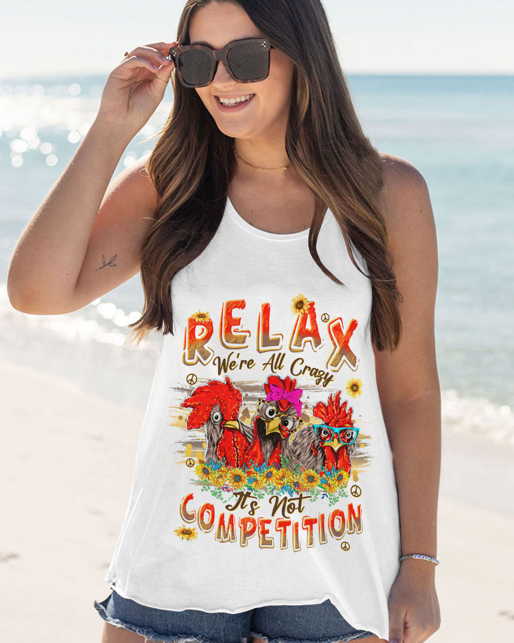 RELAX WE'RE ALL CRAZY CHICKEN ALL OVER PRINT - TLNT1108233