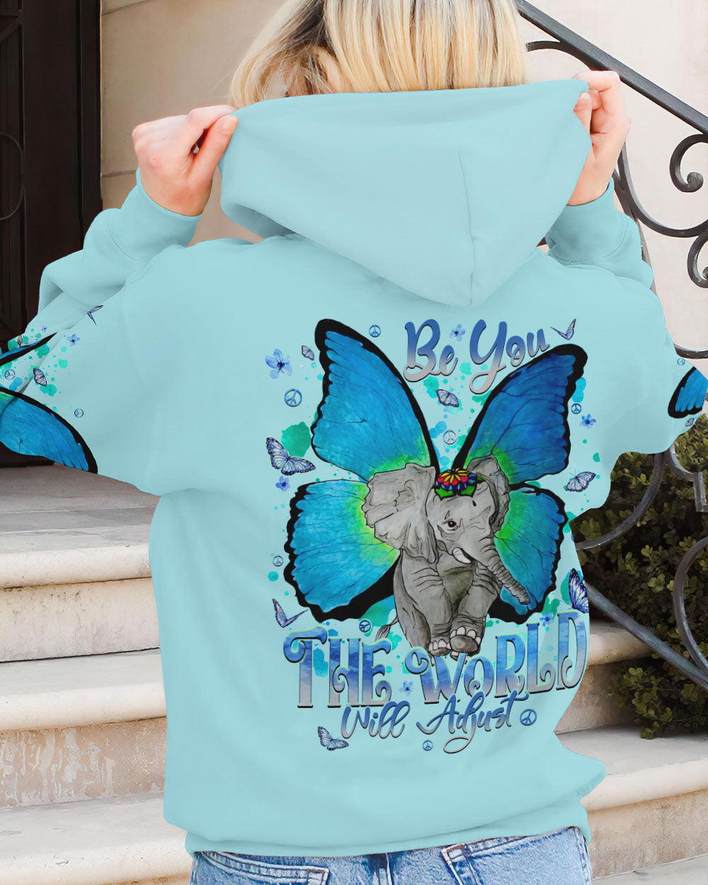 BE YOU THE WORLD WILL ADJUST ELEPHANT ALL OVER PRINT - TLNT1109233
