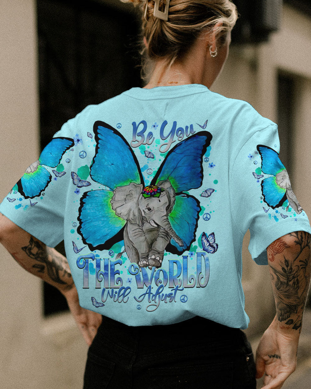 BE YOU THE WORLD WILL ADJUST ELEPHANT ALL OVER PRINT - TLNT1109233