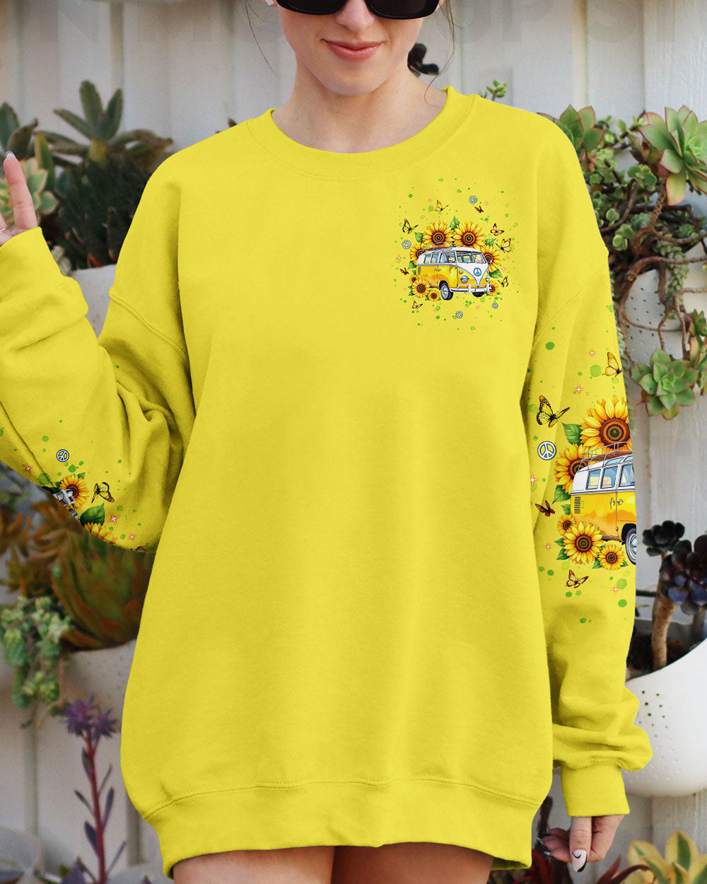 RUNNING AGAINST THE WIND BUS  SUNFLOWER ALL OVER PRINT - TLNT1109252