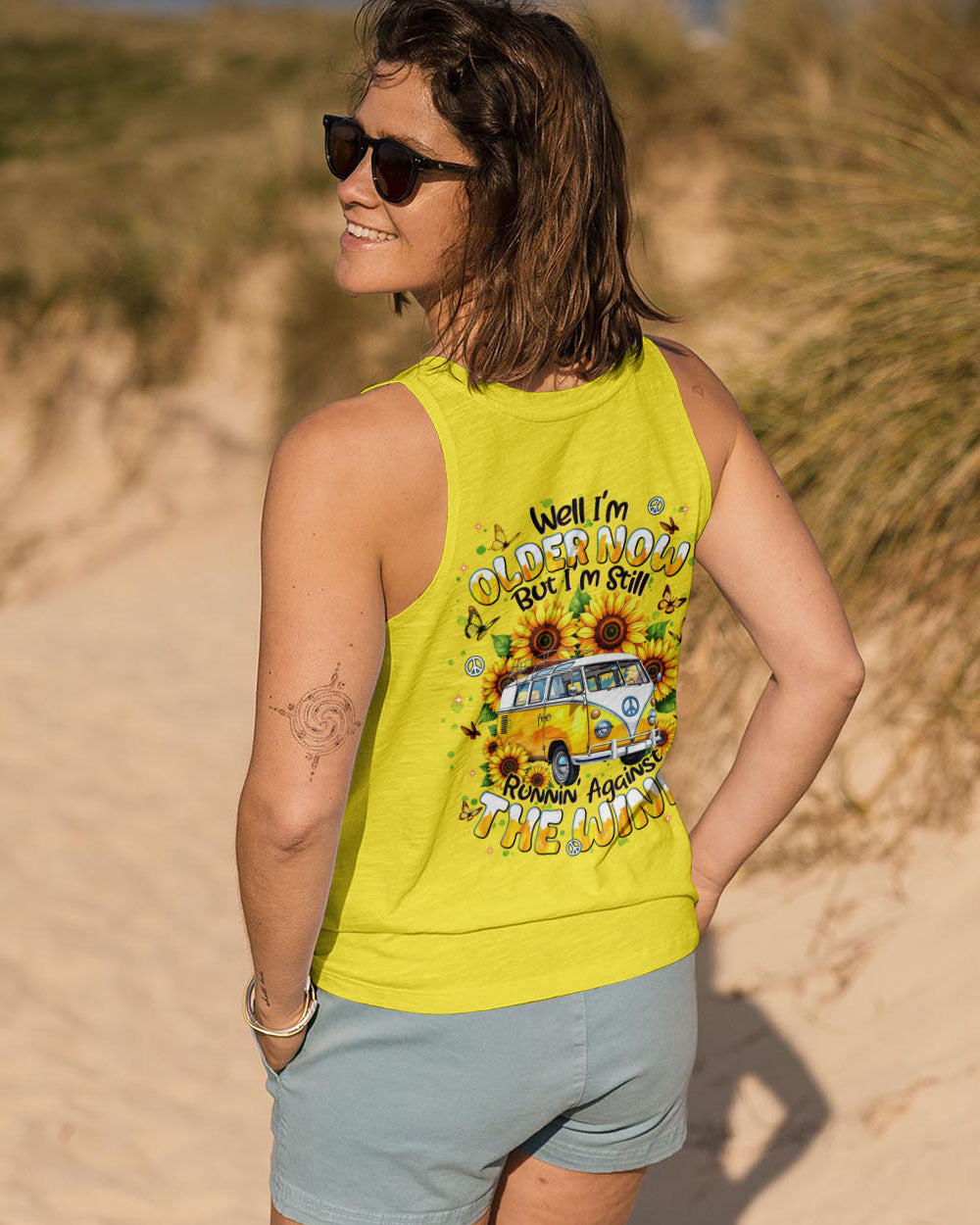RUNNING AGAINST THE WIND BUS  SUNFLOWER ALL OVER PRINT - TLNT1109252