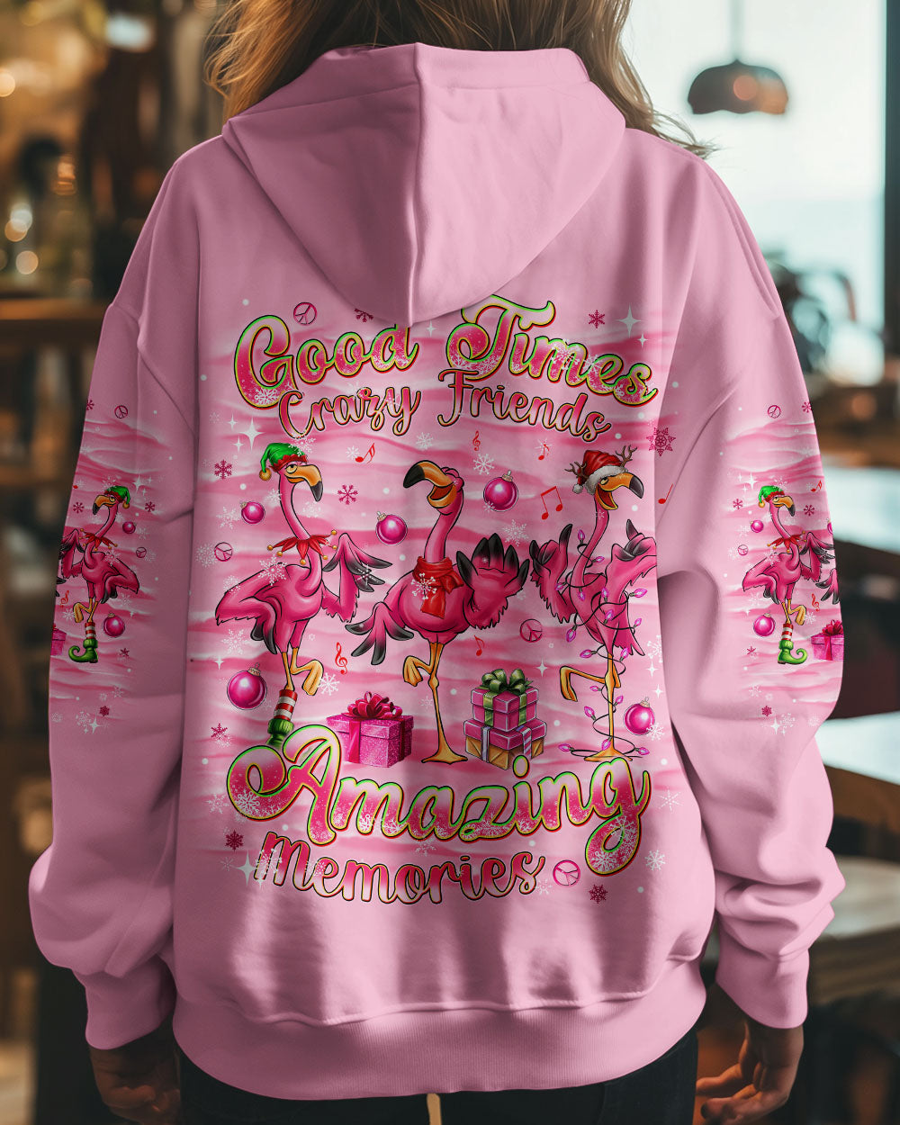 GOOD TIMES CRAZY FRIEND FLAMINGO CHRISTMAS ALL OVER PRINT - TLNT1110243