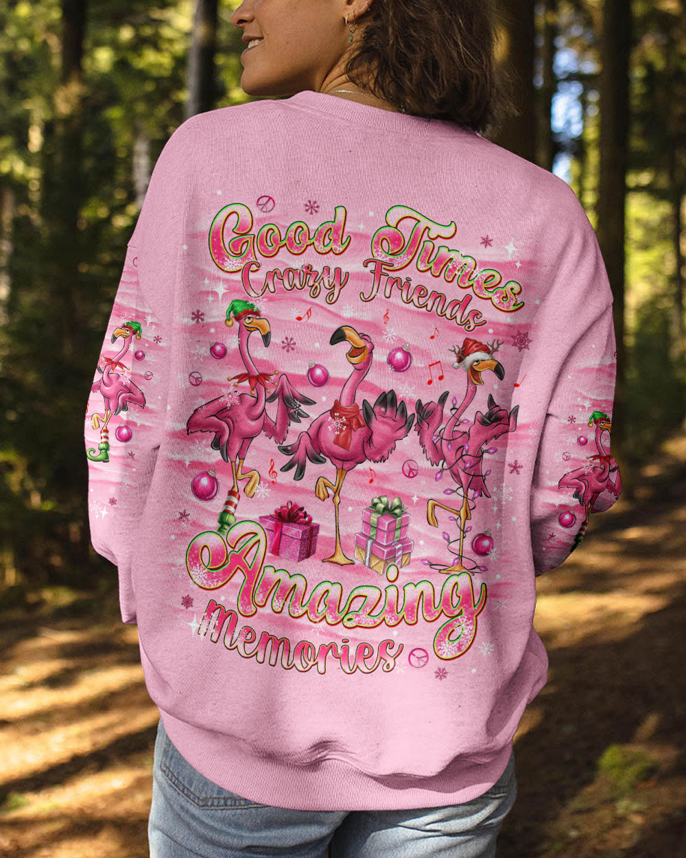 GOOD TIMES CRAZY FRIEND FLAMINGO CHRISTMAS ALL OVER PRINT - TLNT1110243