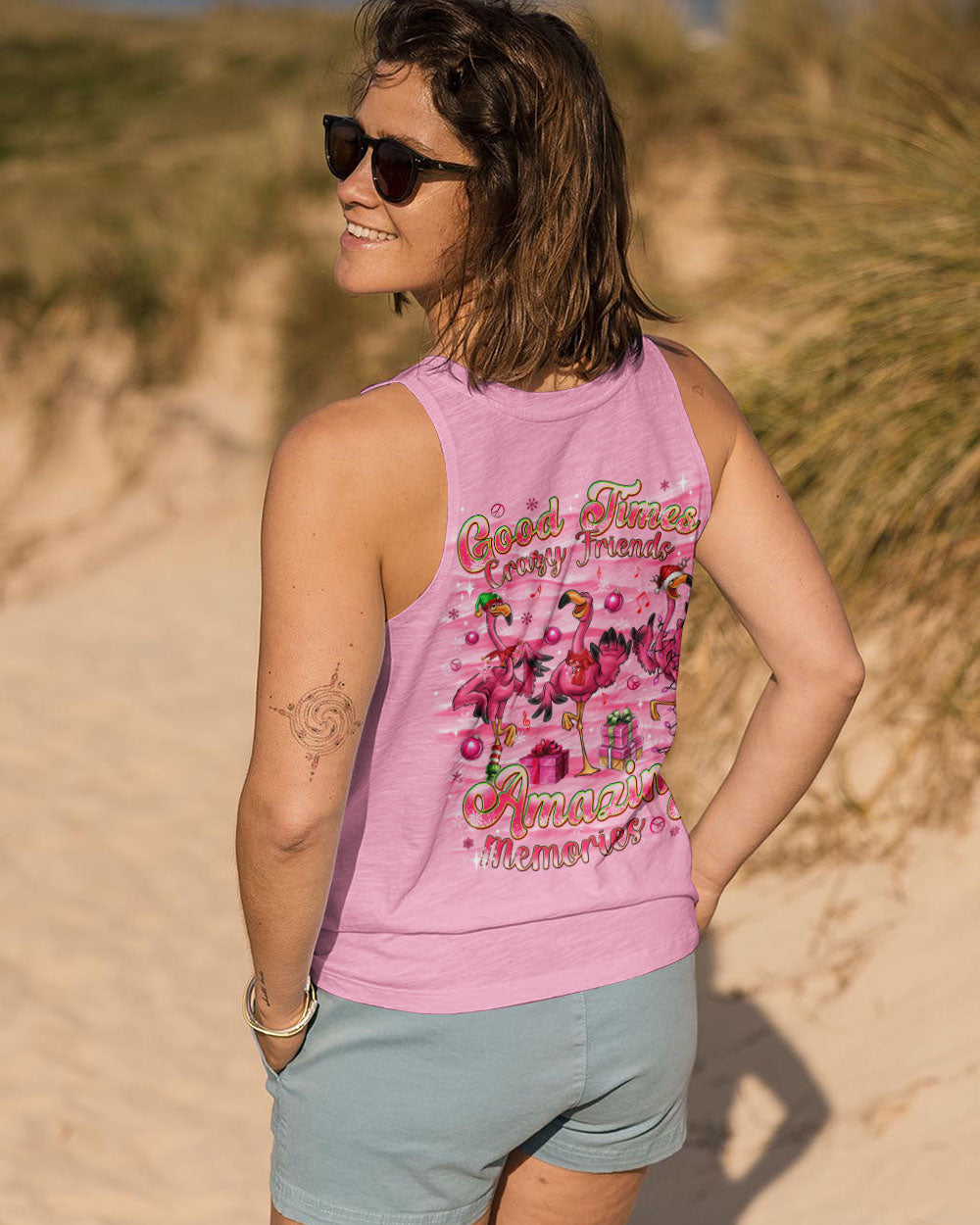GOOD TIMES CRAZY FRIEND FLAMINGO CHRISTMAS ALL OVER PRINT - TLNT1110243