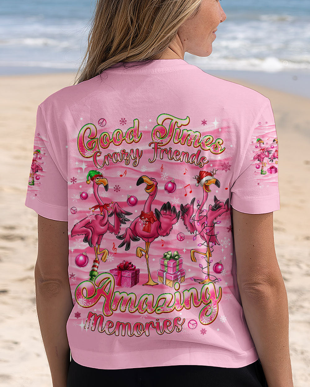 GOOD TIMES CRAZY FRIEND FLAMINGO CHRISTMAS ALL OVER PRINT - TLNT1110243