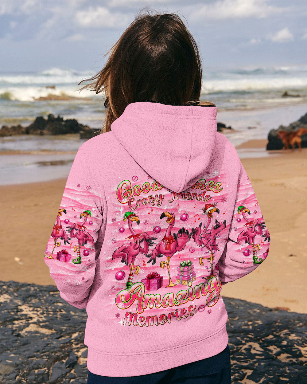 GOOD TIMES CRAZY FRIEND FLAMINGO CHRISTMAS ALL OVER PRINT - TLNT1110243