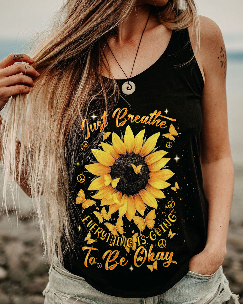 JUST BREATHE SUNFLOWER ALL OVER PRINT  - TLNT1203252