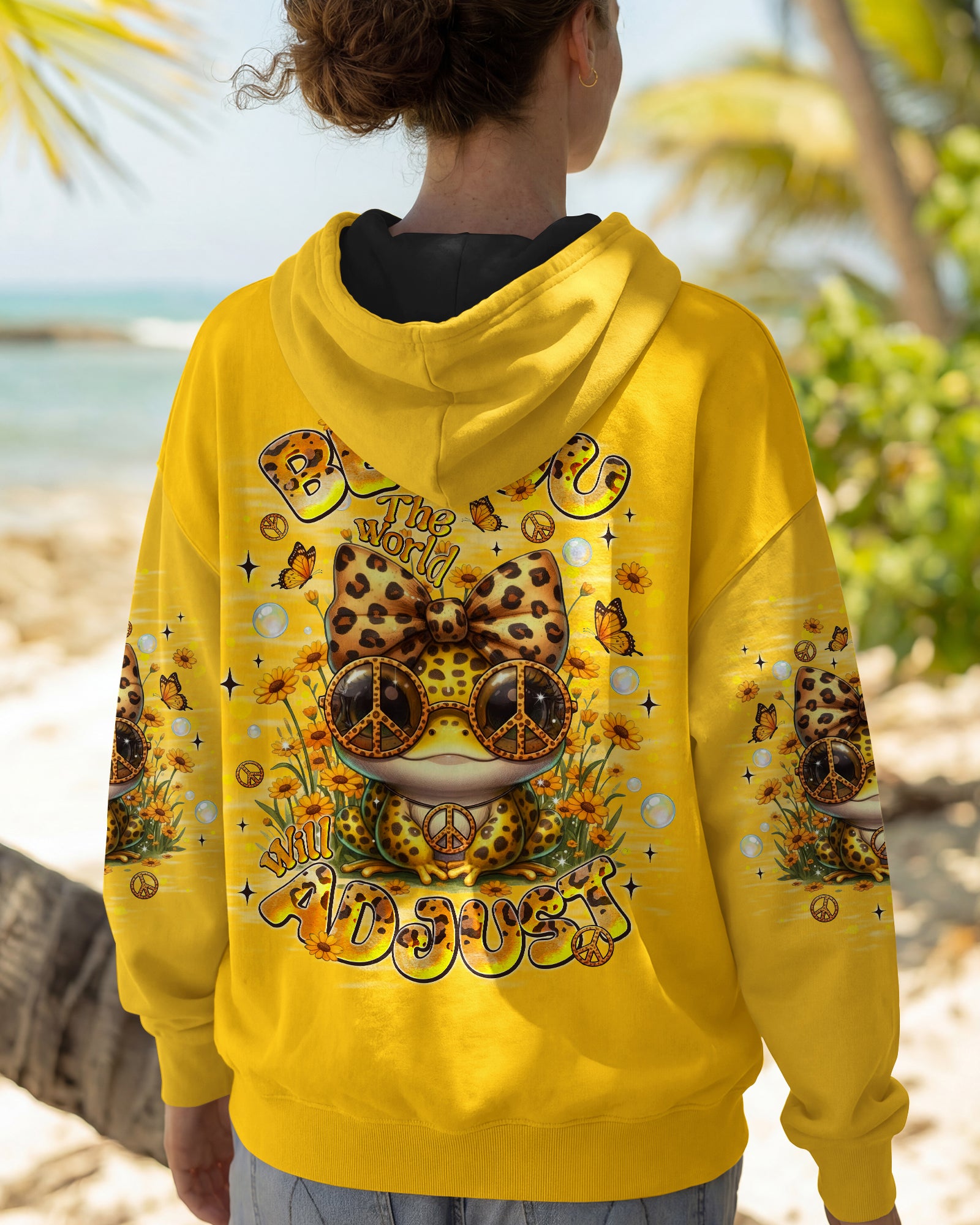 BE YOU THE WORLD WILL ADJUST LEOPARD FROG ALL OVER PRINT - TLNT1301261