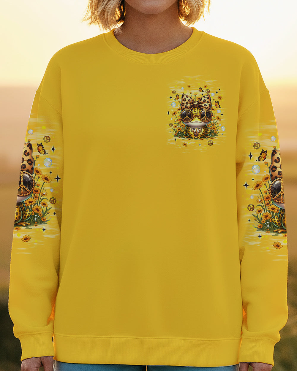 BE YOU THE WORLD WILL ADJUST LEOPARD FROG ALL OVER PRINT - TLNT1301261