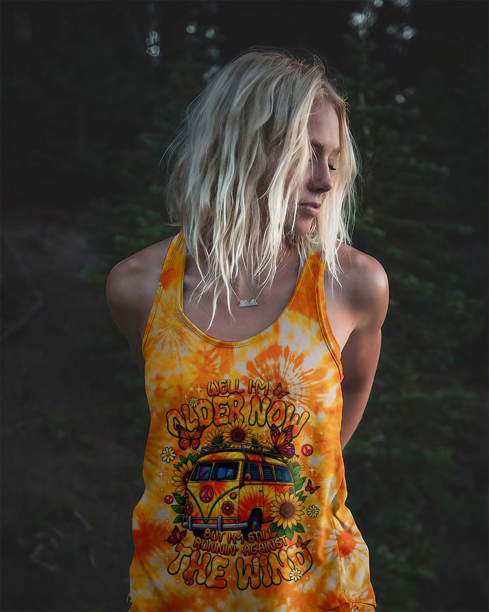 RUNNING AGAINST THE WIND BUS SUNFLOWER TIE DYE ALL OVER PRINT - TLNT1311252