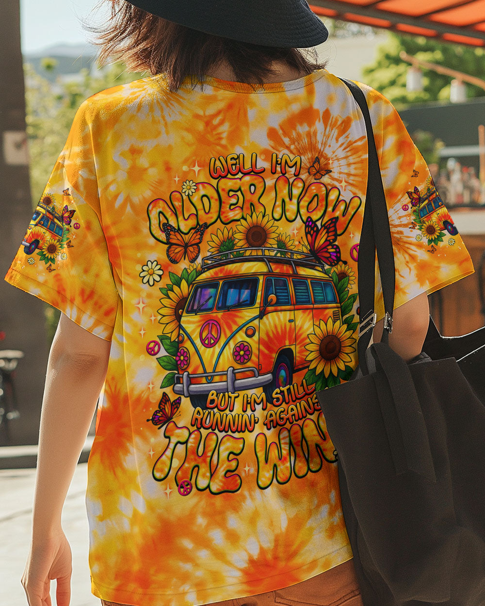 RUNNING AGAINST THE WIND BUS SUNFLOWER TIE DYE ALL OVER PRINT - TLNT1311252