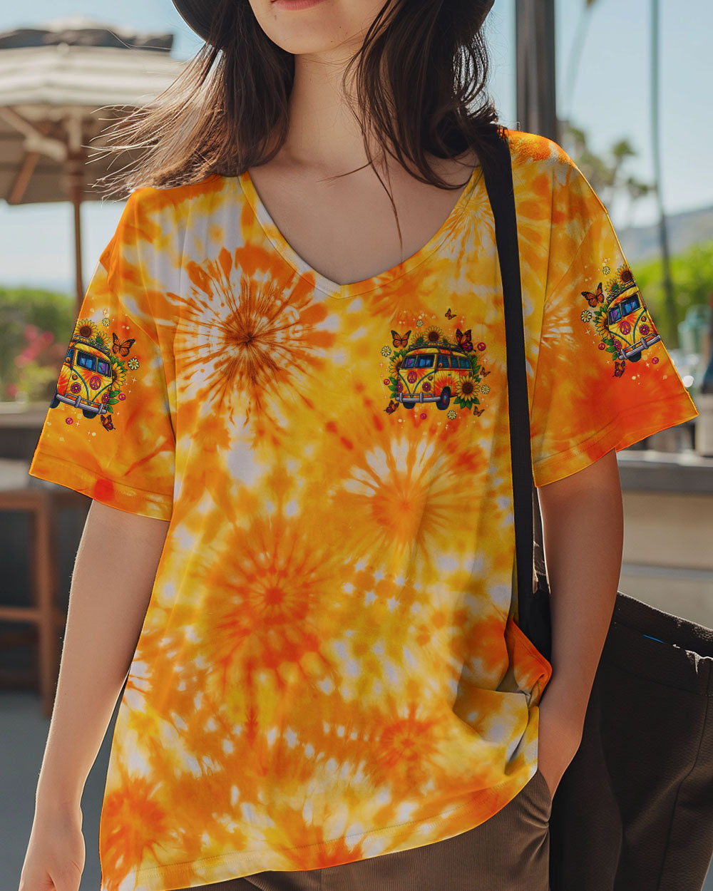 RUNNING AGAINST THE WIND BUS SUNFLOWER TIE DYE ALL OVER PRINT - TLNT1311252