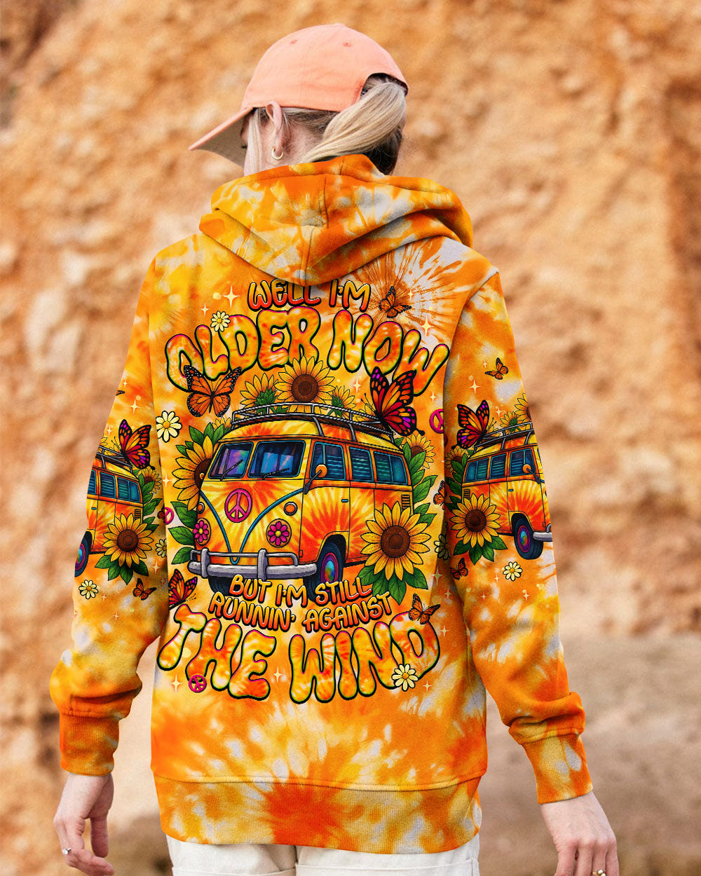 RUNNING AGAINST THE WIND BUS SUNFLOWER TIE DYE ALL OVER PRINT - TLNT1311252