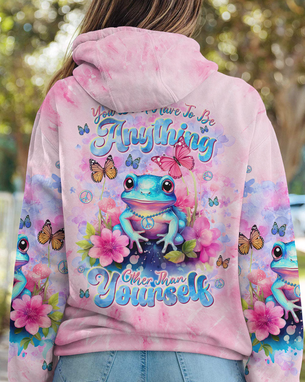YOU DON'T HAVE TO BE ANYTHING FROG ALL OVER PRINT - TLNT1312233