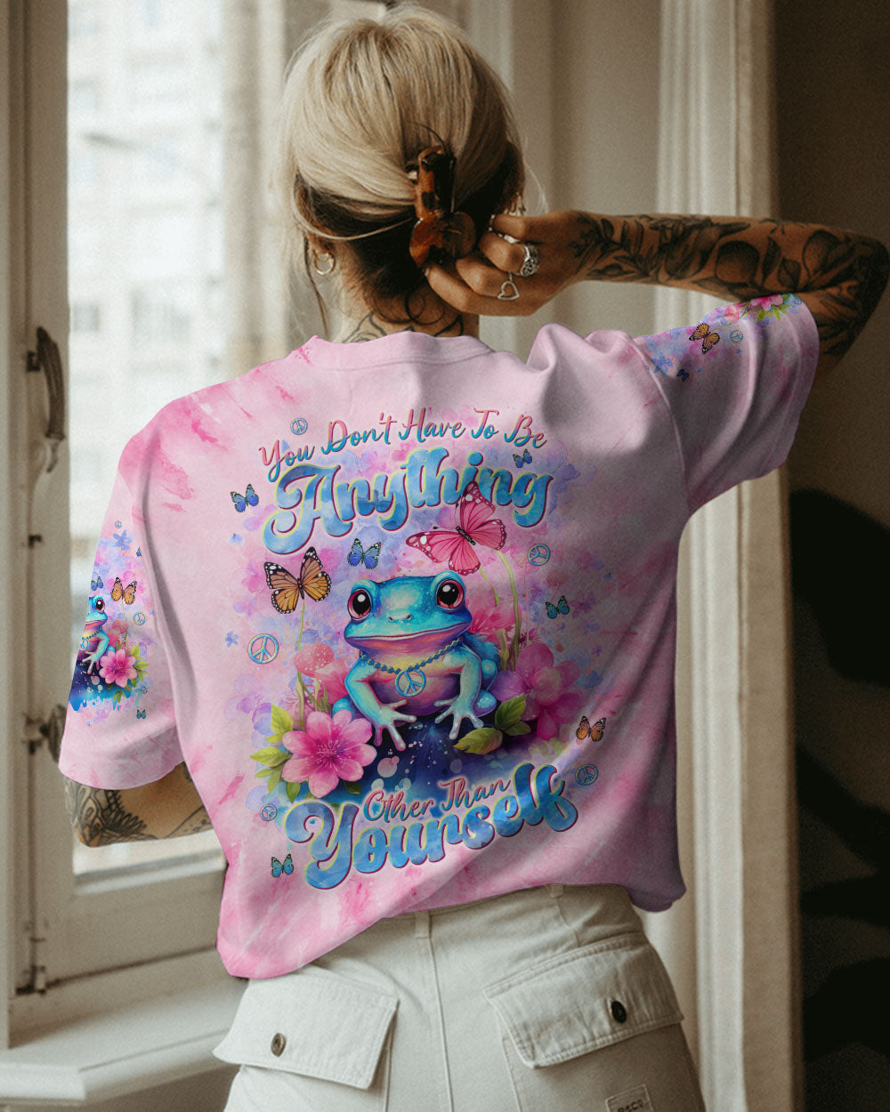 YOU DON'T HAVE TO BE ANYTHING FROG ALL OVER PRINT - TLNT1312233